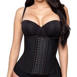 Hourglass Angel Black Hip-Control Latex Waist‎ Trainer Extra Large NEW
